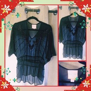 Sheer chiffon blouse S